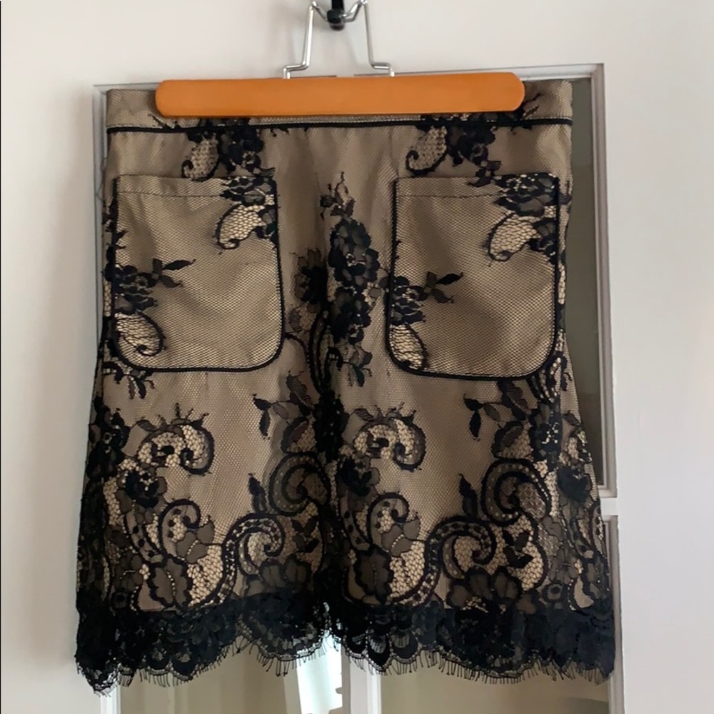 Abercrombie nude and black lace skirt